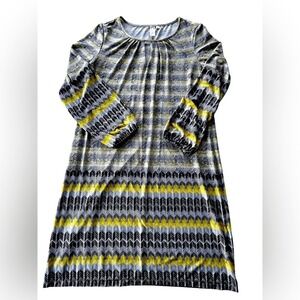 Emma & Michele Women's Dress Bell Long Sleeve‎ Black Abstract Print Size XL